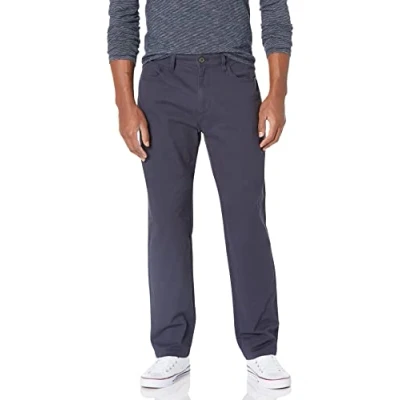 Imagen de Amazon Essentials Pantalón Chino Elástico Cómodo con 5 Bolsillos de Ajuste Deportivo (Previamente Goodthreads) Hombre, Azul Marino, 40W / 32L