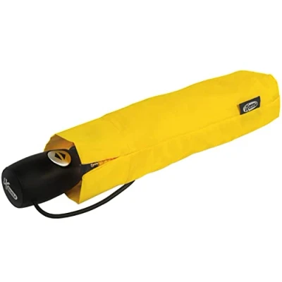 Imagen de iX brella Paraguas de bolsillo ligero y sólido con cierre automático clase media, amarillo, 95 cm, plegable