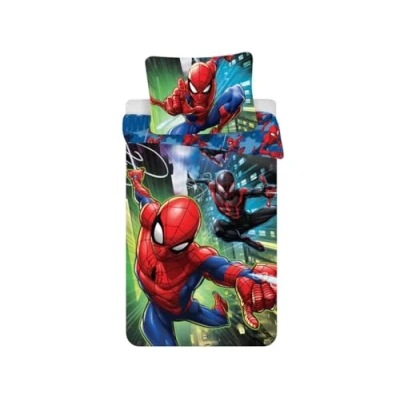 Imagen de Jerry Fabrics Ropa de Cama para Niños con Cremallera, Diseño Spiderman, Algodón, Multicolor, 200x140x0.5 cm