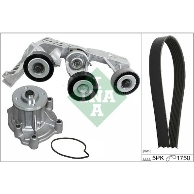 Imagen de INA 529 0081 31 bomba de agua + kit correa poli V con Revisar/sustituir poleas libres del alternador MERCEDES BENZ: Vaneo