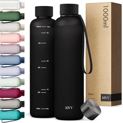Imagen de KIVY Botella de aqua [1 litro] Agua gimnasio deportiva et oficina sind BPA 1 litro Tritan Water Bottle 1000ml plástico Botellas para reutilizable