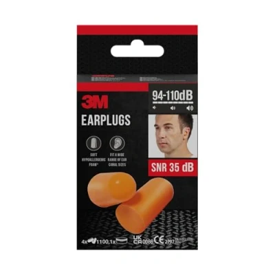 Imagen de 3M 1100C4 Tapones para los oídos con caja de almacenamiento, Pack of 4 x 2 unidades (8 unidades)
