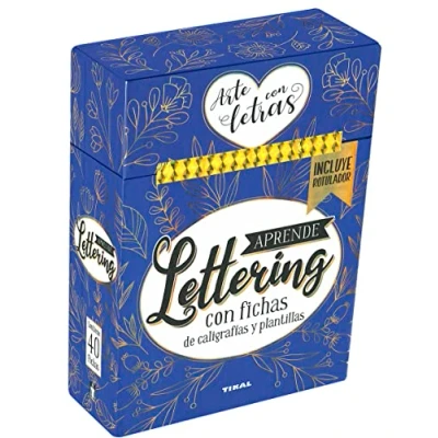 Imagen de Aprende lettering. Con fichas de caligrafías y plantillas (Barajas)