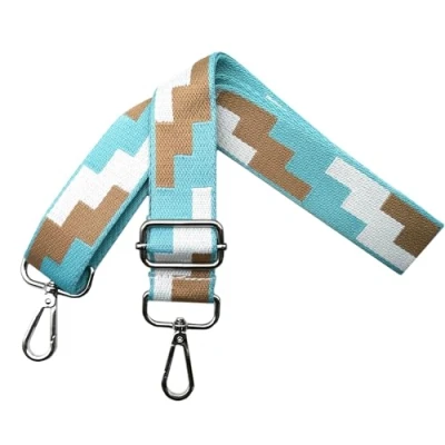 Imagen de Correa para Bolsos de Mujer Ajustable, Bandolera con Mosquetón Plateado 3.8cm Anchura, Hombro Reemplazo Crossbody Accesorios, Azul Claro, J11