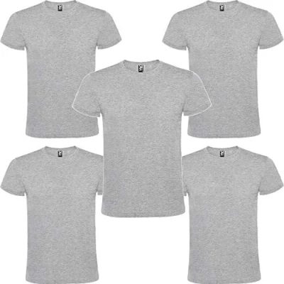 Imagen de Camiseta Hombre Manga Corta Pack 5 Algodón Cuello Redondo (Gris, XL)