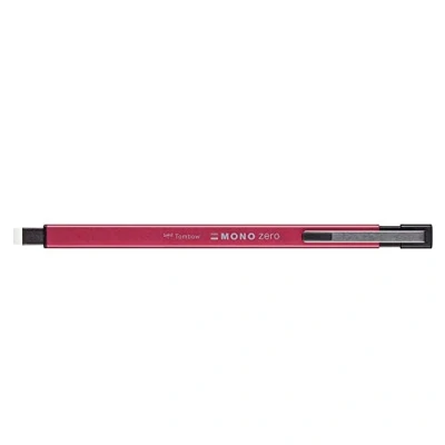 Imagen de Tombow MONO Zero Borrador de precisión punta cuadrada metal, color rojo