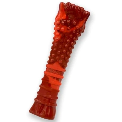 Imagen de Nylabone Juguete Masticable En Forma de Hueso para la Higiene Dental Perros con Mordida Agresiva, Textura, Sabor A Jerky Ternera, Adultos Más 23 Kilos