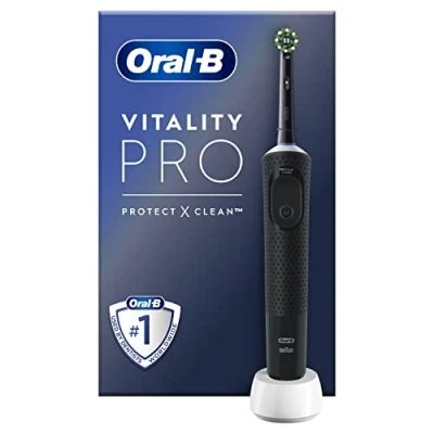 Imagen de Oral B Vitality Pro Cepillo de Dientes Eléctrico con Mango Recargable y 1 Cabezal, Diseñado Por Braun, Regalos Originales Negro