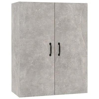 Imagen de vidaXL Armario Colgante Almacenamiento Auxiliar Mueble Salón Pared Vitrina Flotante Decorativo para Casa Contrachapada Gris Hormigón