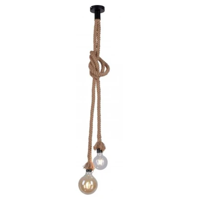Imagen de JUST LIGHT. Lámpara colgante Rope con cuerda, 2 luces