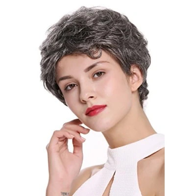 Imagen de WIG ME UP DW2339 44 Peluca mujer hombre corto ligeramente ondulado mezcla gris oscuro