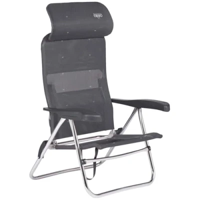 Imagen de Crespo Gris Oscuro Playa AL 205 Compact Camping Jardín Tumbona Silla Plegable, Aluminio, Talla única