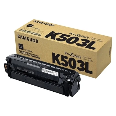 Imagen de Samsung CLT K503L, SU147A, Negro, Cartucho Tóner de Alta Capacidad Original, 8.000 páginas, compatible con impresoras LaserJet ProXpress Color C3010ND, C3010DW, C3060ND, C3060FR y C3060FW