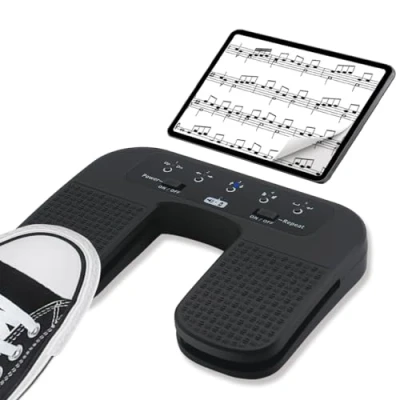 Imagen de Tavsou Bluetooth Page Turner Pedal Teléfonos inteligentes y tabletas Recargable Pedales musicales (Plus)