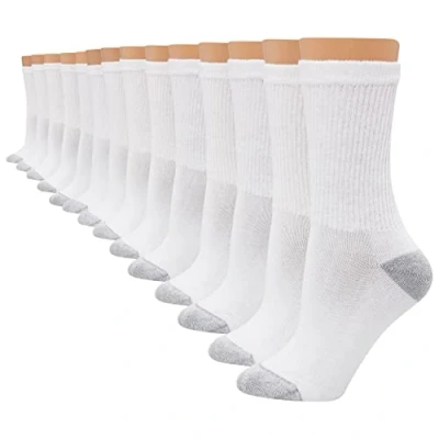 Imagen de Hanes Value, Crew Soft Moisture Wicking Socks, Available in 10 and Packs Calcetines, Blanco Paquete de 14, 4 8 (Pack Mujer