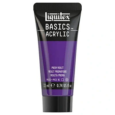 Imagen de Liquitex Basics Pintura Acrílica, Para Bellas Artes y Manualidades, Resistentes a la Luz, Viscosidad Media, Acabado Satinado, Tubo de 22 ml Violeta Prisma
