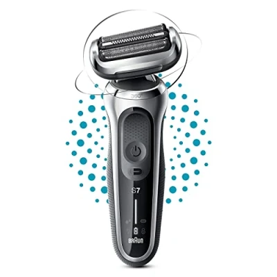 Imagen de Braun Series 7 71 S1000s Afeitadora Eléctrica Para Hombres, Plata, 360 Flex, Wet &amp; Dry, Recargable, Inalámbrica