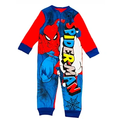 Imagen de Marvel Pijama de Forro Polar para niños, Todo en uno, los Vengadores, Onezee 3 a 10 años, Azul, 4 Years