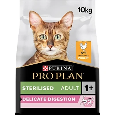 Imagen de PURINA PRO PLAN Sterilised Adult 1+ Delicado Digestión Rico en Pollo Croquetas Gato Bolsa de 10 kg