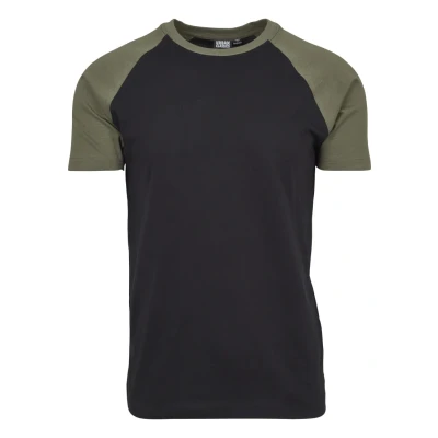 Imagen de Urban Classics Raglan Contrast Camiseta estampada, Hombre, Talla: Small, Black/mottled olive