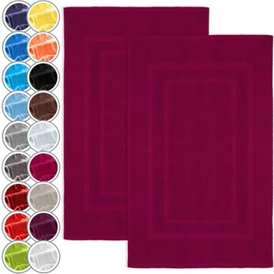 Imagen de NatureMark Alfombrillas de baño en Paquete 2 Unidades, 100% algodón, 50 x 80 cm, Ducha Doble, Color: Rosa