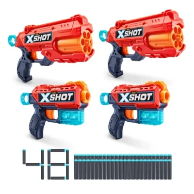 Imagen de XSHOT Excel Double Kickback Reflex Juego de 6 Dardos Espuma (48 Dardos, 3 latas) por ZURU