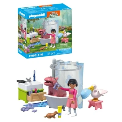Imagen de PLAYMOBIL Animals &amp; Friends Diversión acuática con Animales Juguete para Mayores de 4 años Regalo Ideal niños Fomenta la Creatividad Cuidado y baño Accesorios 71950