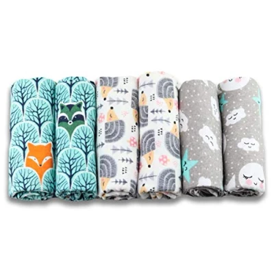 Imagen de FENSILO Pañuelos de moltón Paños para escupir bebé Pack 6 unidades 80 x cm Paño 100% algodón franela menta unisex niños o niñas