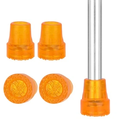 Imagen de supregear Punta de Bastón (4 Paquete), 19 mm Sustitución pour Caminar Pesado Alto Polimérico PVC Antideslizante Almohadilla Estable para los Pies Plegable Acceso
