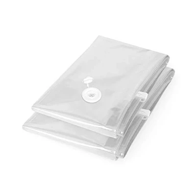 Imagen de Compactor Set de 2 Bolsas almacenamiento al vacío , ahorran espacio, extraplano, Gama Aspispace, Transparente, Tamaño M 55 x 90 cm y L 80 100 cm, RAN4432