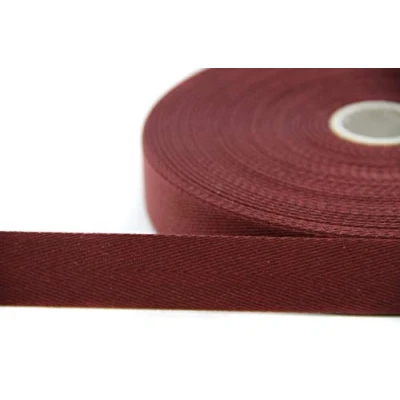 Imagen de NTS Nähtechnik Rollo de 50 m, cinta tapacosturas 25 mm ancho, 80 % algodón, sarga (burdeos, 25)