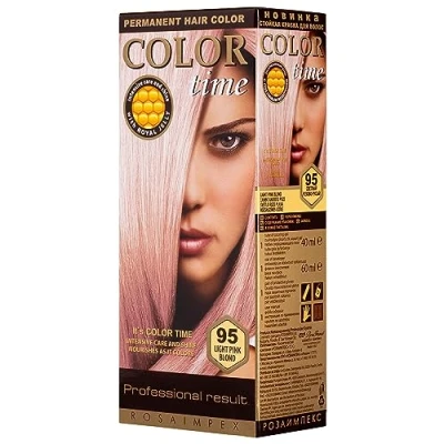 Imagen de Color Time Tinte Permanente en Gel Rubio rosado claro Enriquecido con Jalea Real y Vitamina C Coloracion para el Cabello I 100 ML