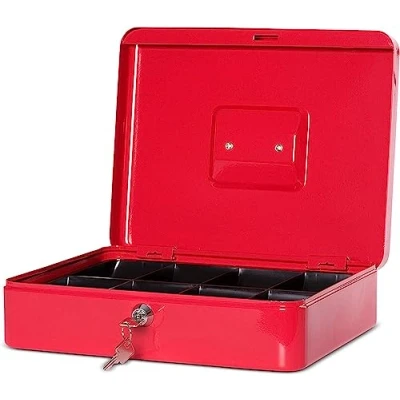 Imagen de Maul Caja para dinero (chapa de acero, tamaño 4: 300 x 245 90 mm), color rojo