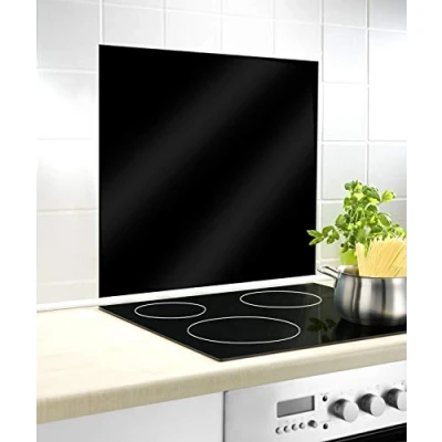 Imagen de WENKO Protección antisalpicaduras Negro 60 x 70 cm protector contra salpicaduras