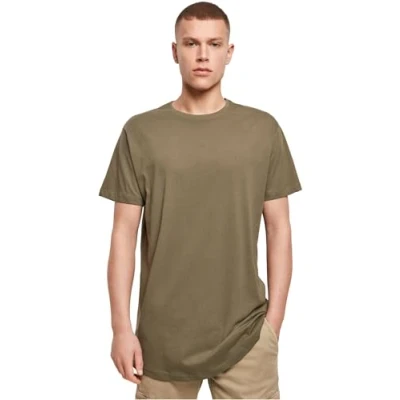 Imagen de Build Your Brand Shaped Long tee Camiseta, Olive, M para Hombre