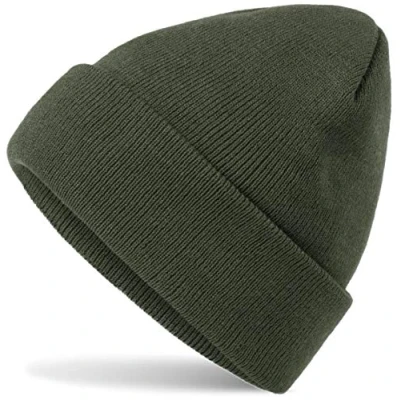 Imagen de Hatstar gorro de invierno para mujer, punto fino hombre, unisex, suave y cálido, verde oliva, Medium