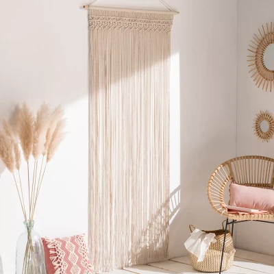 Imagen de IDMarket Cortina de 90 x 200 cm, bohemia macramé