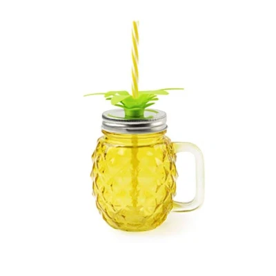 Imagen de Excelsa Tropical Vaso/Taza con Pajita, Vidrio, Plateado