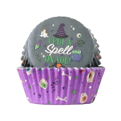 Imagen de PME Halloween Cápsulas para Cupcakes forradas de Aluminio Bruja Malvada (Set 60)