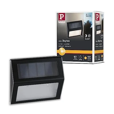 Imagen de Paulmann 94234 luminaria solar para escalones/escaleras, exterior LED incl. 1x0,05 W, antracita, plástico 3000 K blanco cálido