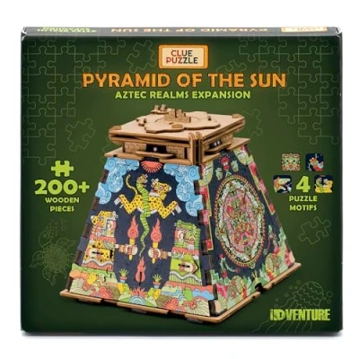 Imagen de iDventure Cluepuzzle Aztek Expansion Caja de puzle con Rompecabezas Jigsaw Juego Escape Room Regalo Cofre del Tesoro Madera 3D secuencial