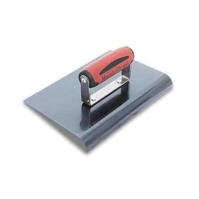 Imagen de Fratasadora Marshalltown de acero azul con mango Durasoft, para redondear el hormigón, radio: 19 mm, labio 22 tamaño la fratasadora: 229x152 mm