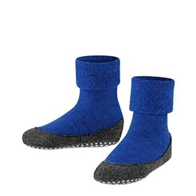 Imagen de FALKE Cosyshoe Minis K HP lana puños en la suela 1 par, Calcetines para casa Unisex niños, Azul (Cobalt Blue 6054), 21 22
