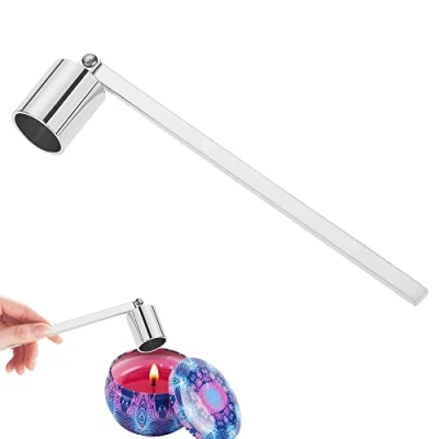 Imagen de Cortney Apaga Velas de Acero Inoxidable con Mango Largo, Accesorios para Extinguir Forma Segura Herramienta Vela la Mayoría Velas(Plata)
