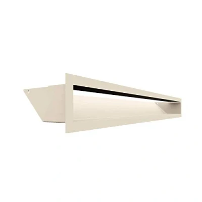 Imagen de Rejilla de ventilación KRATKI AIR aire caliente 9 x 80 cm Crema escape para chimeneas Entrada en un ángulo 45 grados