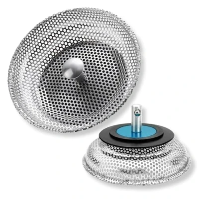 Imagen de 1 Pieza Tapón de desagüe Colador Grueso, Fregadero Filtro 304 Cocina, Fregadero, Fregaderos Acero Inoxidable,para Cocina,residuos y Evitar el Bloqueo 82mm