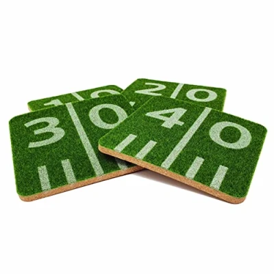 Imagen de 40YARDS Posavasos de fútbol Americano Césped Verde en diseño Campo Juego (4 Piezas) sintético Suave