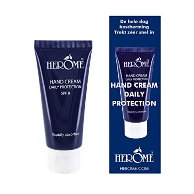 Imagen de Herome Crema de Manos Diaria 30ml Hidratante y Reparadora, con Filtro UVA UVB, Absorción Inmediata, Protección ante Sequedad, SPF8, Aroma Floral