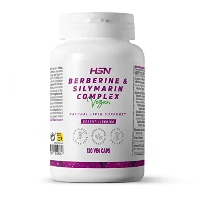 Imagen de HSN Berberina con Silimarina 120 Cápsulas Vegetales Extracto Cardo Mariano (80% Silimarina) + (Berberis aristata) No GMO, Vegano, Sin Gluten