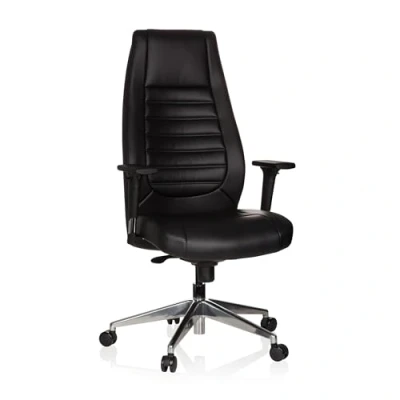 Imagen de hjh OFFICE 600985 Silla de Escritorio VITORO Piel sintética Negro, Oficina, Respaldo Alto, ergonómico